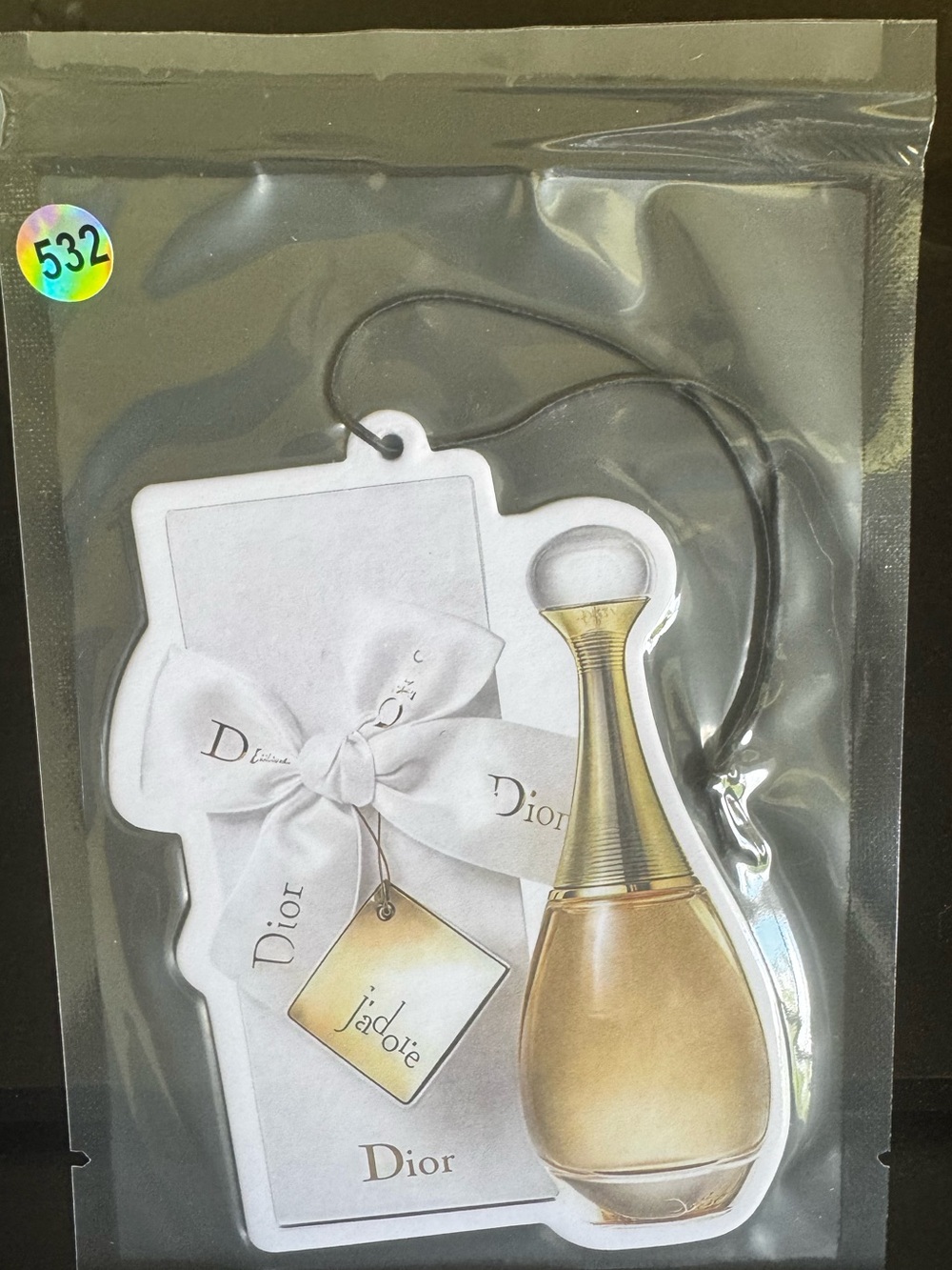 Dior J'adore Scent Bottle Shape Air Freshener - White & Gold NEW